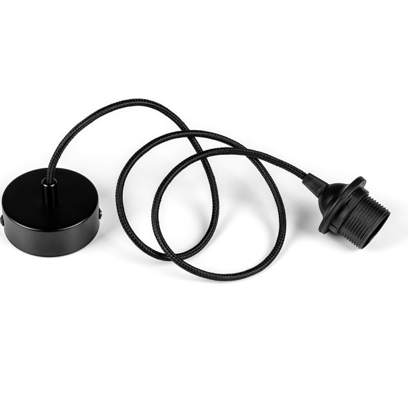 Lampa wisząca żarówka na kablu Loft Metal Cap&Ring czarna Kolorowe kable