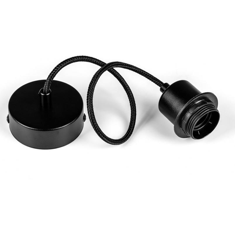 Lampa wisząca żarówka na kablu Loft Metal Ring czarna Kolorowe kable