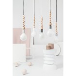Lampa skandynawska wisząca żarówka Loft Sfarer biały / biała perła Kolorowe kable