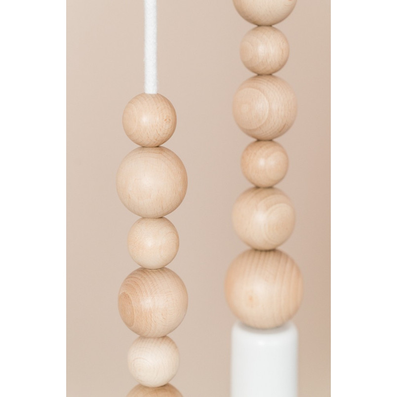 Lampa skandynawska wisząca żarówka Loft Sfarer biały / biała perła Kolorowe kable