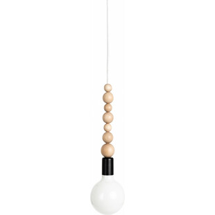 Lampa skandynawska wisząca żarówka Loft Sfarer czarny / biała perła Kolorowe kable