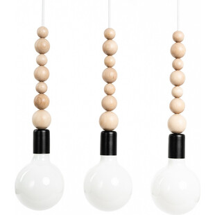 Lampa skandynawska wisząca żarówka Loft Sfarer czarny / biała perła Kolorowe kable