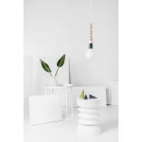 Lampa drewniana wisząca żarówka Loft Sfarer ciemnozielony / biały bez Kolorowe kable