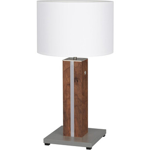 Lampa stołowa drewniana Magnus ciemne drewno / biały Brilliant