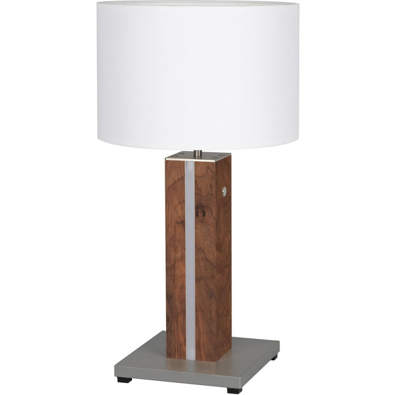 Lampa stołowa drewniana Magnus ciemne drewno / biały Brilliant Lampa stołowa drewniana Magnus ciemne drewno / biały Brilliant