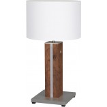 Lampa stołowa drewniana Magnus ciemne drewno / biały Brilliant Lampa stołowa drewniana Magnus ciemne drewno / biały Brilliant
