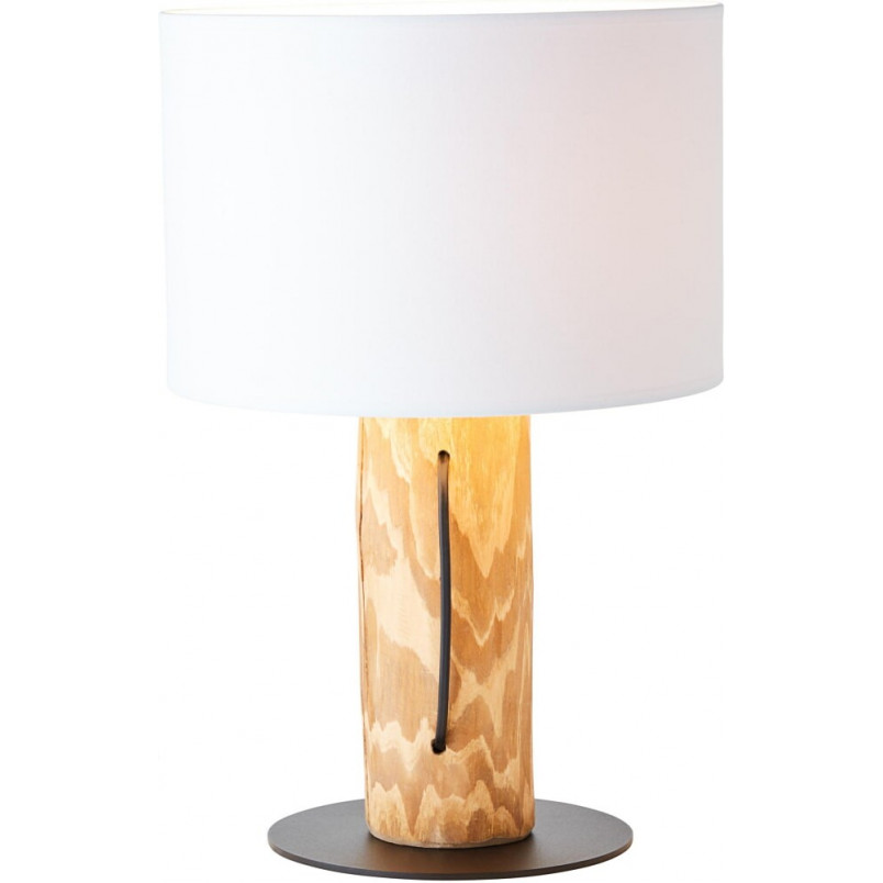 Lampa stołowa drewniana z abażurem Jimena sosna / biały Brilliant