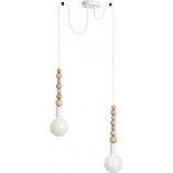 Lampa pająk Loft Sfarer II biały / biała perła Kolorowe kable
