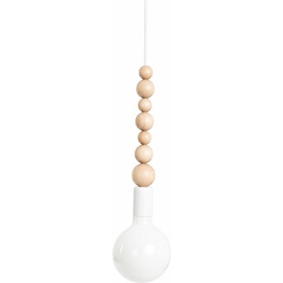Lampa drewniana wisząca "pająk" Loft Sfarer II biały / biała perła Kolorowe kable
