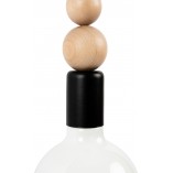 Lampa drewniana wisząca żarówka Loft Sfarer czarny / biała perła Kolorowe kable