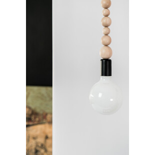 Lampa drewniana wisząca "pająk" Loft Sfarer III czarny / węgiel kamienny Kolorowe kable