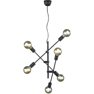 Lampa wiszące żarówki loft Cross VI 54cm czarna Trio