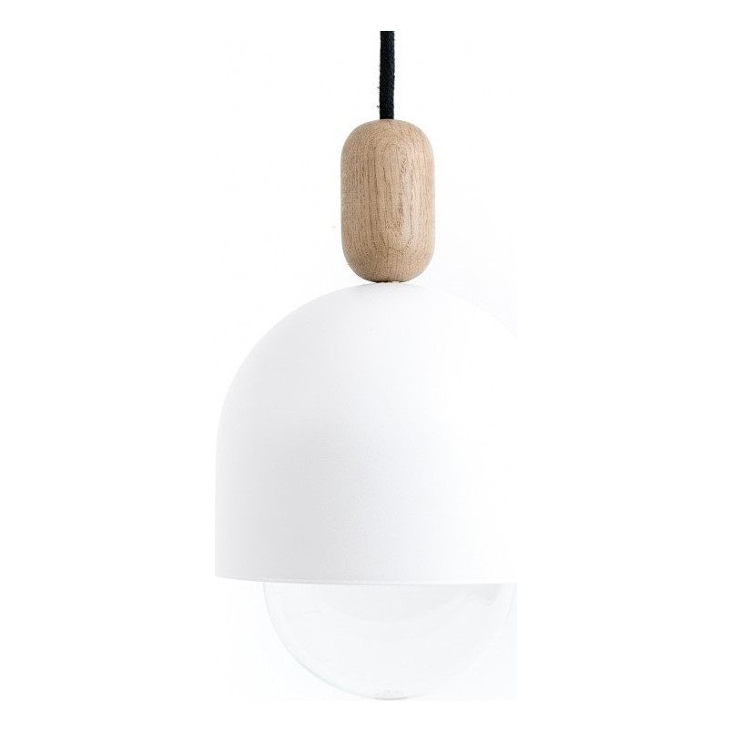 Lampa wisząca skandynawska Loft Ovoi 17cm biały / węgiel kamienny Kolorowe kable