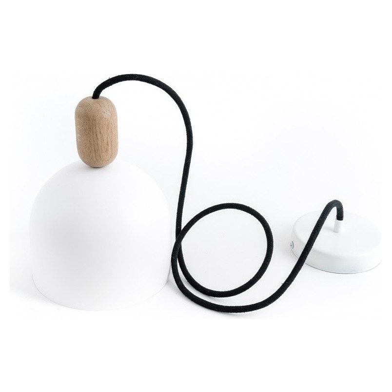 Lampa wisząca skandynawska Loft Ovoi 17cm biały / węgiel kamienny Kolorowe kable