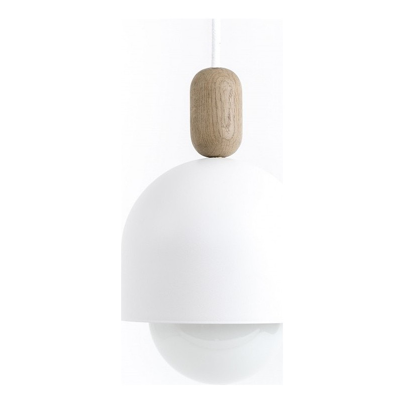 Lampa wisząca skandynawska Loft Ovoi 17cm biała perła Kolorowe kable