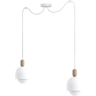 Lampa wisząca skandynawska Loft Ovoi II biały / biała perła Kolorowe kable