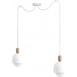 Lampa wisząca skandynawska Loft Ovoi II biały / biała perła Kolorowe kable