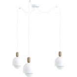 Lampa wisząca skandynawska Loft Ovoi III biały / biała perła Kolorowe kable