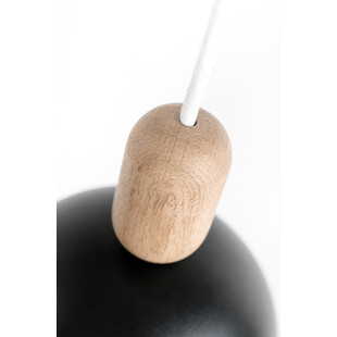 Lampa wisząca skandynawska Loft Ovoi 17cm czarny / biała perła Kolorowe kable