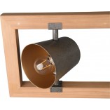 Lampa wisząca industrialna Bell IV 100cm nikiel antyczny / drewno Trio