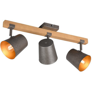 Reflektor sufitowy industrialny Bell III nikiel antyczny / drewno Trio