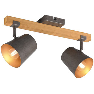 Reflektor sufitowy industrialny Bell II nikiel antyczny / drewno Trio
