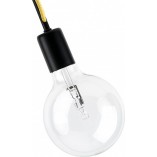 Lampa sufitowa na wysięgnikach 2 żarówki Loft Tubo 36cm czarny / hiszpańska cytryna Kolorowe kable