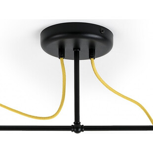 Lampa sufitowa 2 żarówki Loft Tubo 105cm czarny / hiszpańska cytryna Kolorowe kable