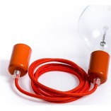 Lampa wisząca żarówka na kablu Loft Metal Line 4cm marchewkowa uczta Kolorowe kable