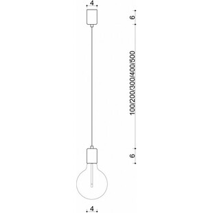 Lampa wisząca żarówka na kablu Loft Metal Line 4cm borówka amerykańska Kolorowe kable