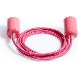 Lampa wisząca żarówka na kablu Loft Metal Line 4cm różowa piwonia Kolorowe kable