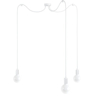 Lampa pająk 3 żarówki Loft Multi Metal Line biały / biały bez Kolorowe kable