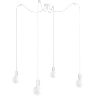 Lampa pająk 4 żarówki Loft Multi Metal Line biały / biały bez Kolorowe kable