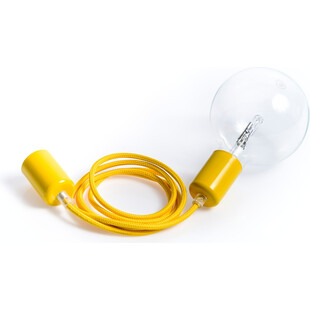 Lampa wisząca żarówka na kablu Loft Metal Line 4cm hiszpańska cytryna Kolorowe kable