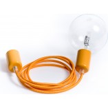 Lampa wisząca żarówka na kablu Loft Metal Line 4cm karaibski grapefruit Kolorowe kable