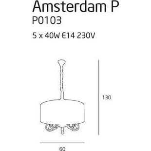 Lampa wisząca glamour z abażurem Amsterdam 60 Chrom/Biały marki MaxLight