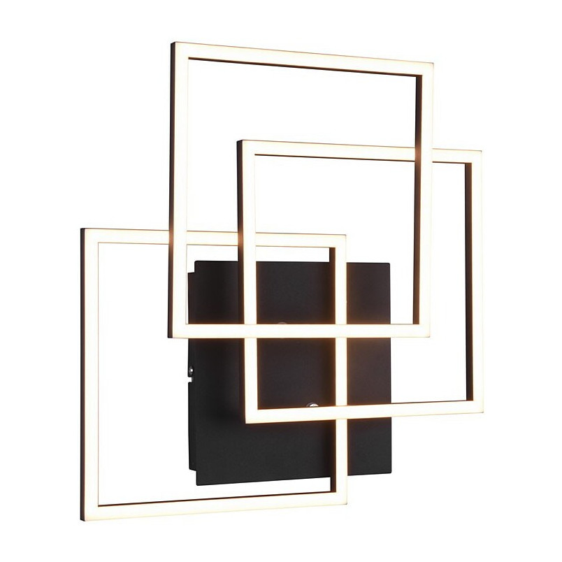Plafon kwadratowy z pilotem i ściemniaczem Mobile LED 39cm czarny Reality