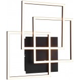 Plafon kwadratowy z pilotem i ściemniaczem Mobile LED 39cm czarny Reality