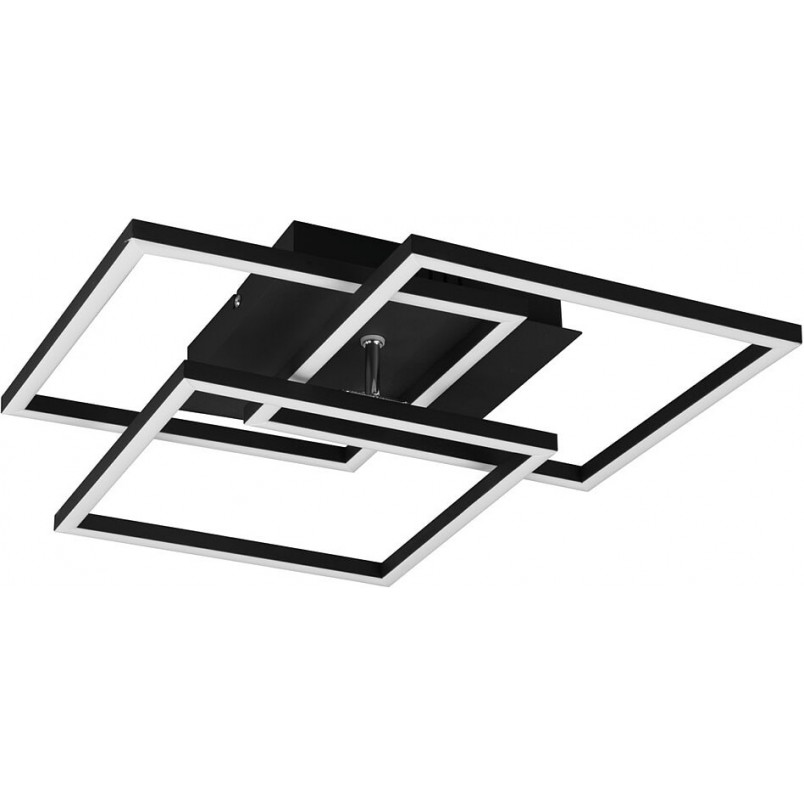 Plafon kwadratowy z pilotem i ściemniaczem Mobile LED 39cm czarny Reality
