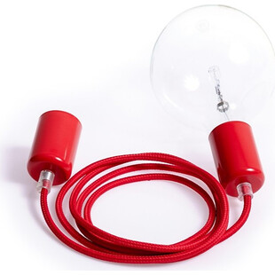 Lampa wisząca żarówka na kablu Loft Metal Line 4cm czerwone chill Kolorowe kable