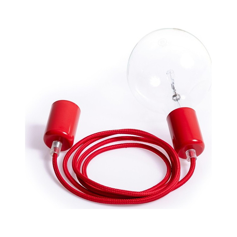 Lampa wisząca żarówka na kablu Loft Metal Line 4cm czerwone chill Kolorowe kable