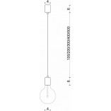 Lampa wisząca żarówka na kablu Loft Metal Line 4cm skalny fiołek Kolorowe kable
