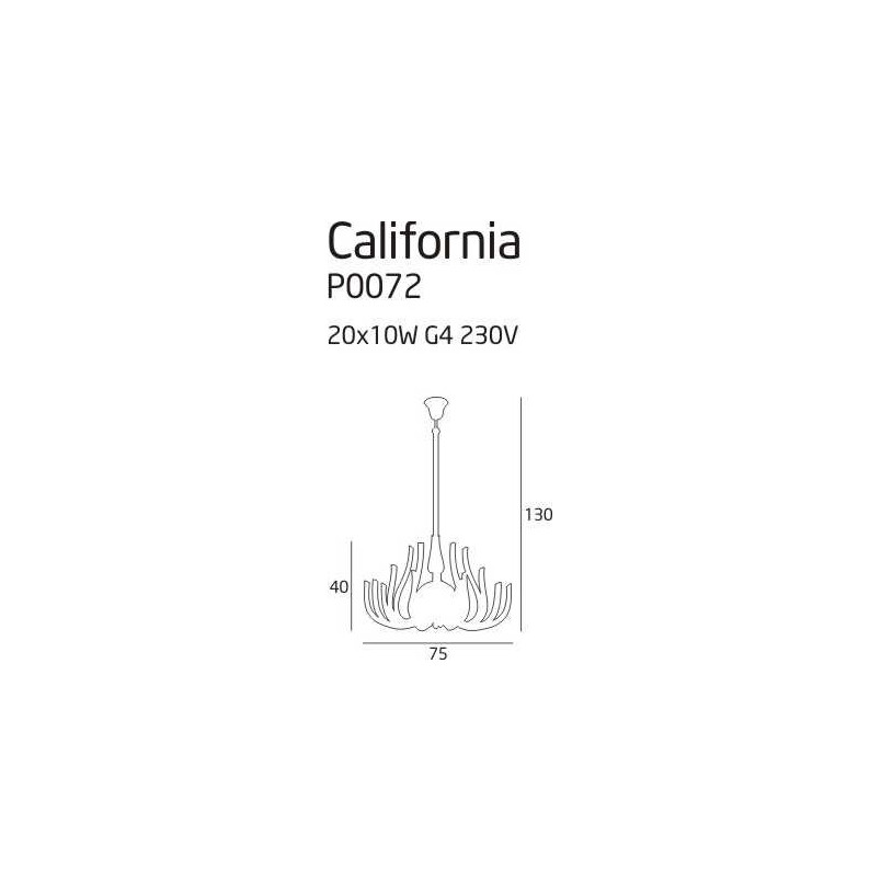 Żyrandol wiszący nowoczesny California 75 Chrom marki MaxLight