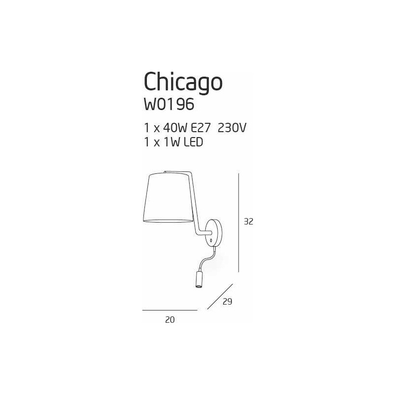 Kinkiet nowoczesny z lampką Chicago LED Biały marki MaxLight
