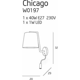 Kinkiet nowoczesny z lampką Chicago LED Biały/Chrom marki MaxLight
