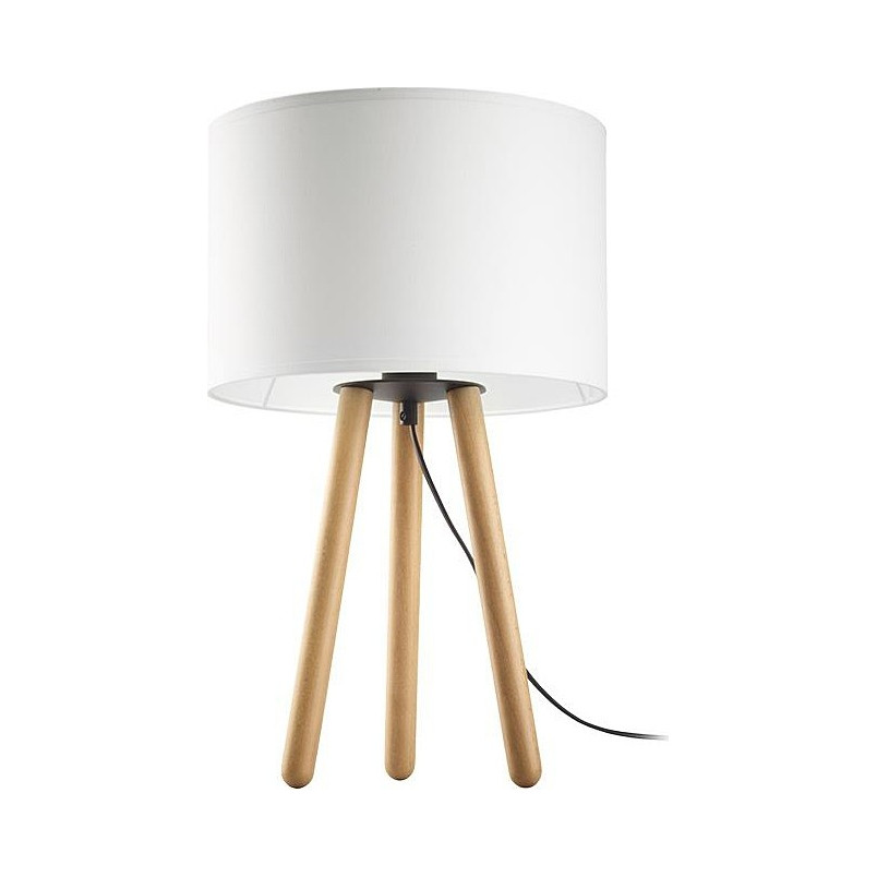 Lampa stołowa trójnóg z abażurem Tokyo buk / biały TK Lighting