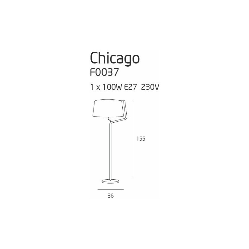 Lampa podłogowa z abażurem Chicago Biała/Chrom marki MaxLight