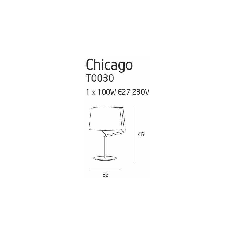 Lampa stołowa z abażurem Chicago Biała marki MaxLight