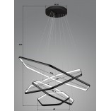 Lampa wisząca nowoczesna Gaspar LED 100cm czarna Auhilon