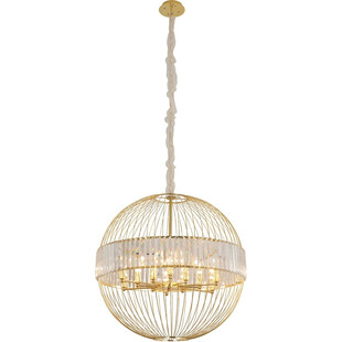 Lampa wisząca kula glamour z kryształkami Cossini 78cm złota Auhilon